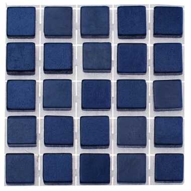 119x stuks mozaieken maken steentjes/tegels kleur donkerblauw 5 x 5 x 2 mm