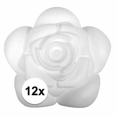 12x styropor piepschuim roosjes 11 cm