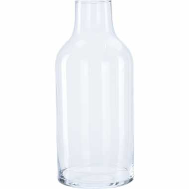 1x flesvormige bloemenvazen/decoratie vazen/boeketvazen transparant glas 4900 ml