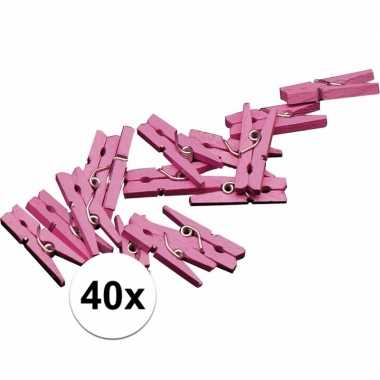 40 roze mini knijpertjes