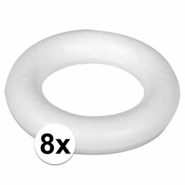 8x ringen van piepschuim 15 cm