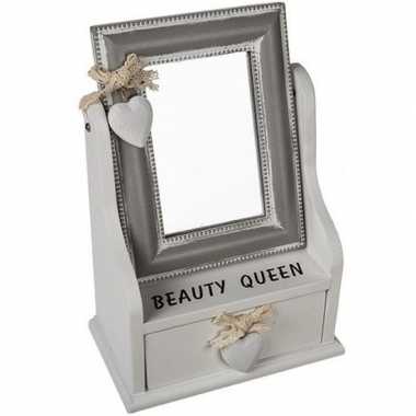 Beauty queen sieradendoosje met spiegel