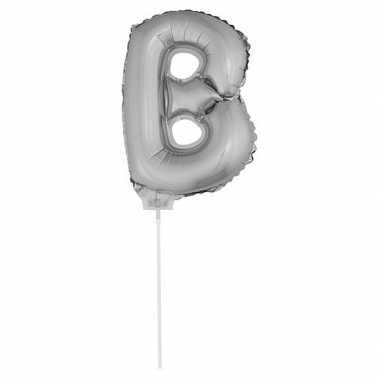 Folie ballon letter b zilver 41 cm