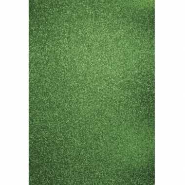 Glitterend groen hobby papier