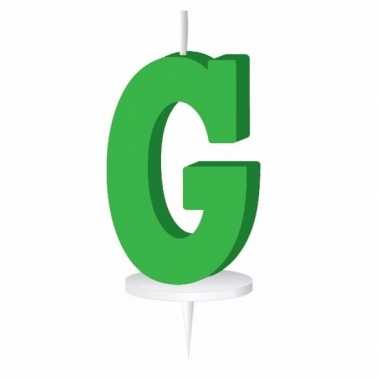 Groen taart kaarsje letter G
