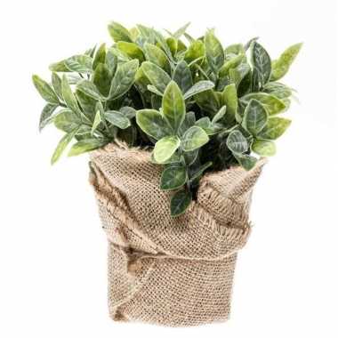 Groene kunstplant munt kruiden plant in pot