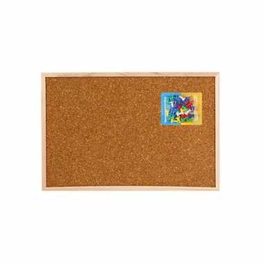 Prikborden/memoborden naturel kurk met punaises 60 x 45 cm