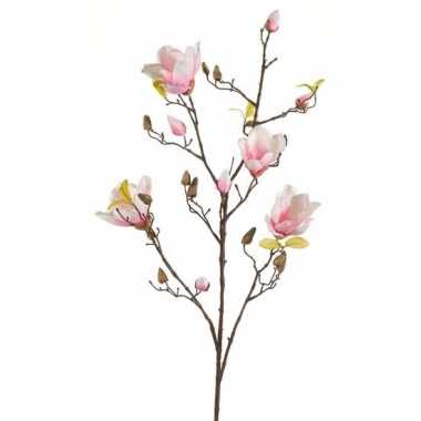 Roze magnolia kunstbloem 105 cm