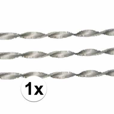 Zilveren crepe slingers 6 meter