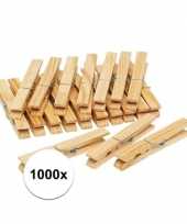 1000x houten wasgoedknijpers knijpers