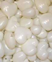 100x plastic witte hartjes 9 cm decoratie versiering