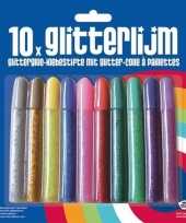 10x glitterlijm tubes multikleuren