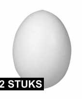 12x stuks eieren van piepschuim 8 cm