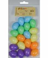 20x plastic eitjes multikleur gekleurd 4 cm decoratie versiering