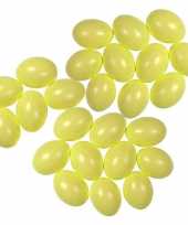 25x plastic gele eitjes 6 cm decoratie versiering