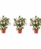 2x lichtroze fuchsia kunstplant in pot 30 cm voor binnen 10169412