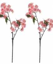2x nep planten prunus serrulata kersenbloesem kunstbloemen takken 60 cm decoratie