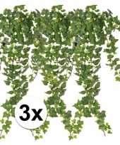 3 x kunstplanten groene klimop 65 cm