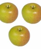 3x kunst fruit appels 8 cm