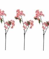 3x nep planten prunus serrulata kersenbloesem kunstbloemen takken 60 cm decoratie