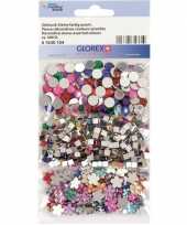 500x gekleurde decoratie steentjes rond vierkant en bloem