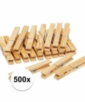 500x houten wasgoedknijpers knijpers