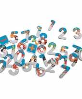 60x stuks stad city magneet letters van hout