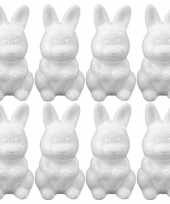 8x styrofoam konijntje haasje 8 cm decoratie versiering