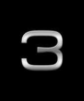 Auto sign sticker cijfer 3 2 5 cm