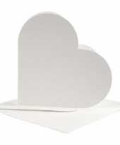 Blanco witte kaarten in hartvorm 10x
