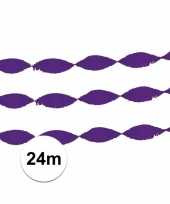 Crepe papier slinger paars 24 meter