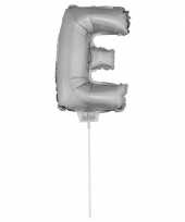 Folie ballon letter e zilver 41 cm