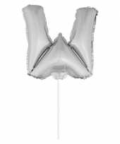 Folie ballon letter w zilver 41 cm