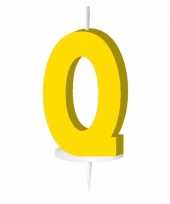 Geel taart kaarsje letter q