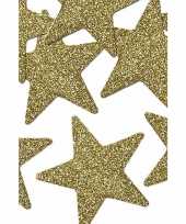Gouden glitter sterren 5 cm