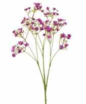 Kunstbloemen gipskruid gypsophila takken paars 68 cm