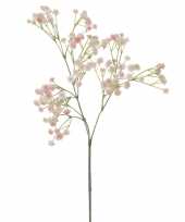 Kunstbloemen gipskruid gypsophila takken roze 60 cm