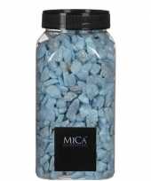 Mica decoratie steentjes kiezeltjes licht blauw 650 ml