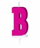 Roze taart kaarsje letter b