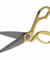 Scharen voor stof textiel en leer goud handvat 21 cm