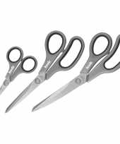 Set van 3 rvs scharen 14 21 25 cm
