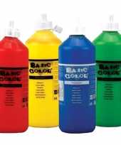 Set van oranje bruine witte en zwarte plakkaatverf van 4x 500 ml