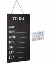 Weekplanner afsprakenbord van hout 30 x 60 cm met krijtjes