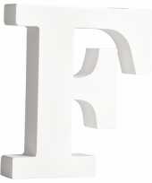 Witte houten letter f 11 cm