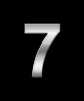 Zilveren cijfer sticker 7