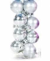 Zilveren kerstballen 12 stuks 3 cm