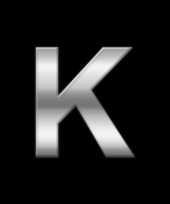 Zilveren letter sticker k