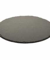 Zwarte stenen kaarsen tray plateau rond leisteen 30 cm